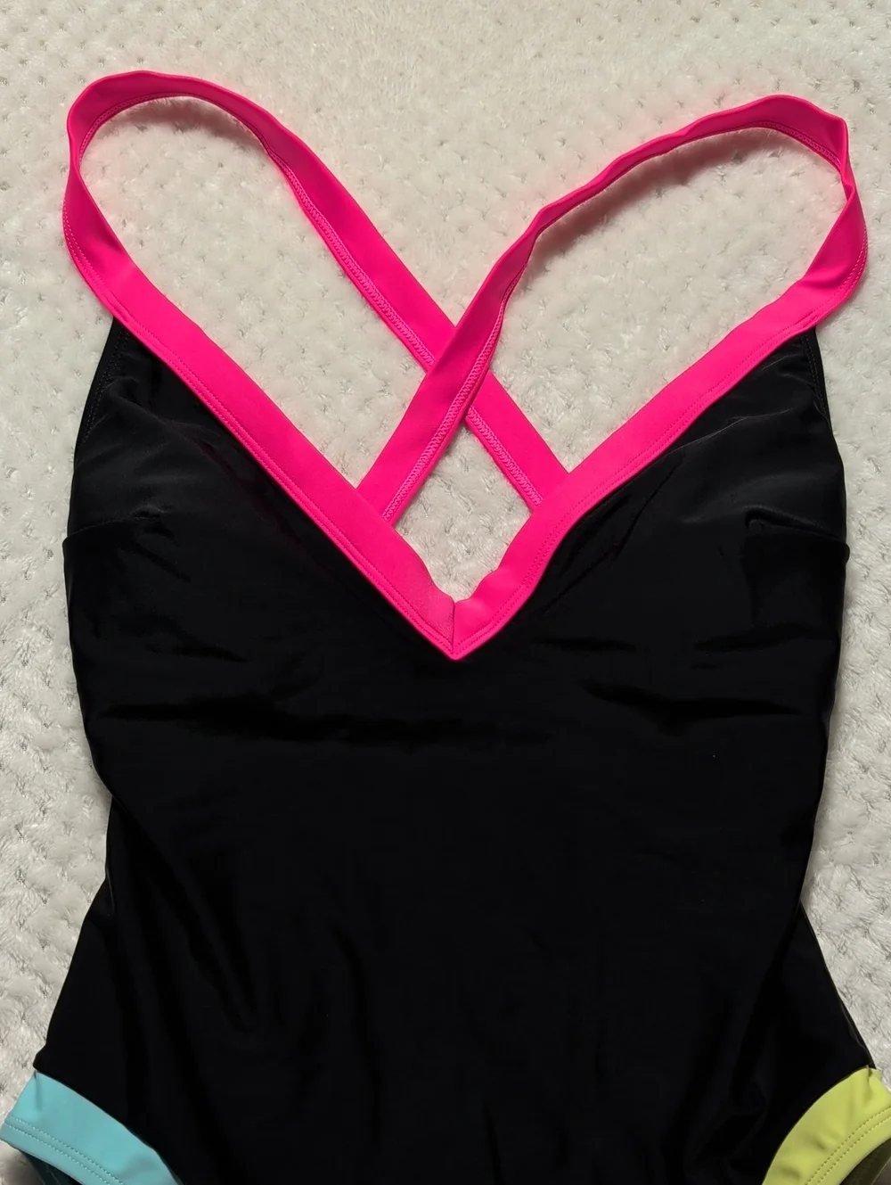 Cupshe Neon Splash Colorblock One Piece Swimsuit